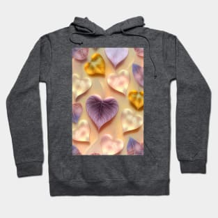 Array of translucent fall leaves shaped as hearts - Valentines theme ! Hoodie